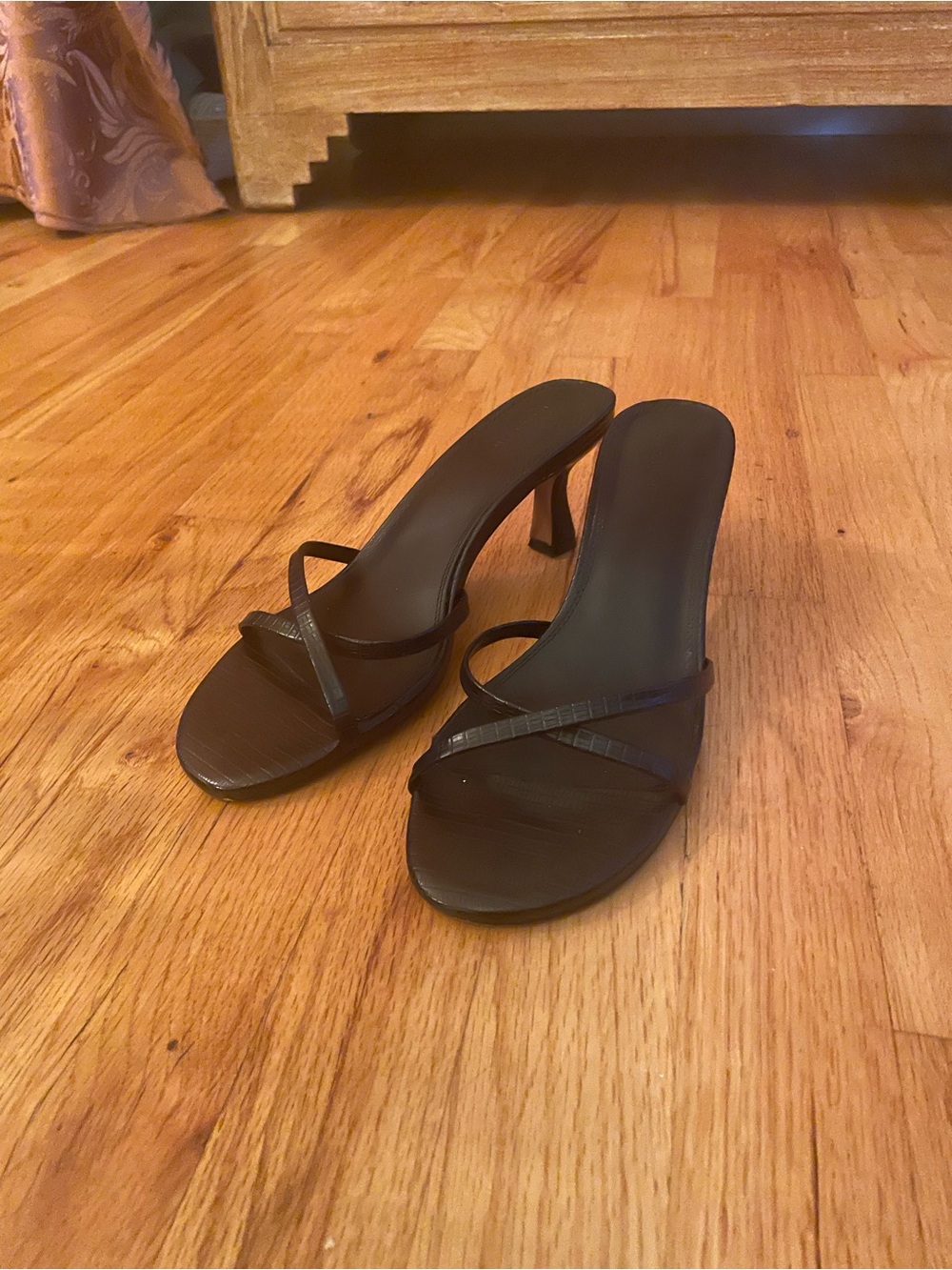ASOS Design Women's Black Strappy Mid-Heel Sandals